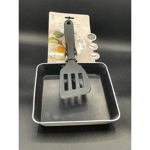 Core Home Mini Fry Pan with Slotted Turner Set NWT White Stay Cool Handle